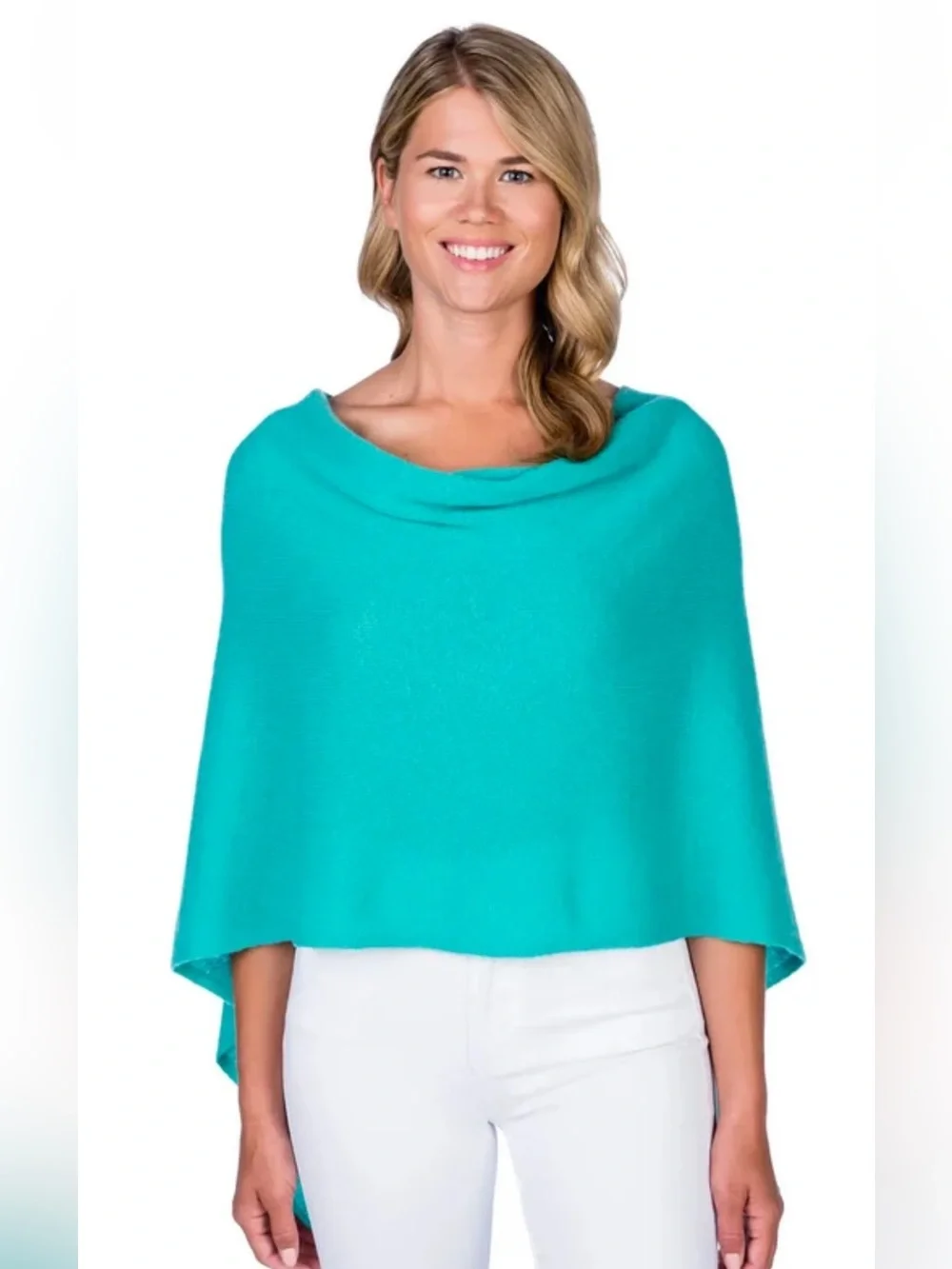 Claudia Nicole 💯% Cashmere Teal Dress Topper/ Shawl Women's NWOT